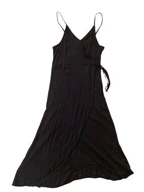 New with tag! Women's MUDD Sleeveless Rayon Midi Wrap Dress BLACK Size XL